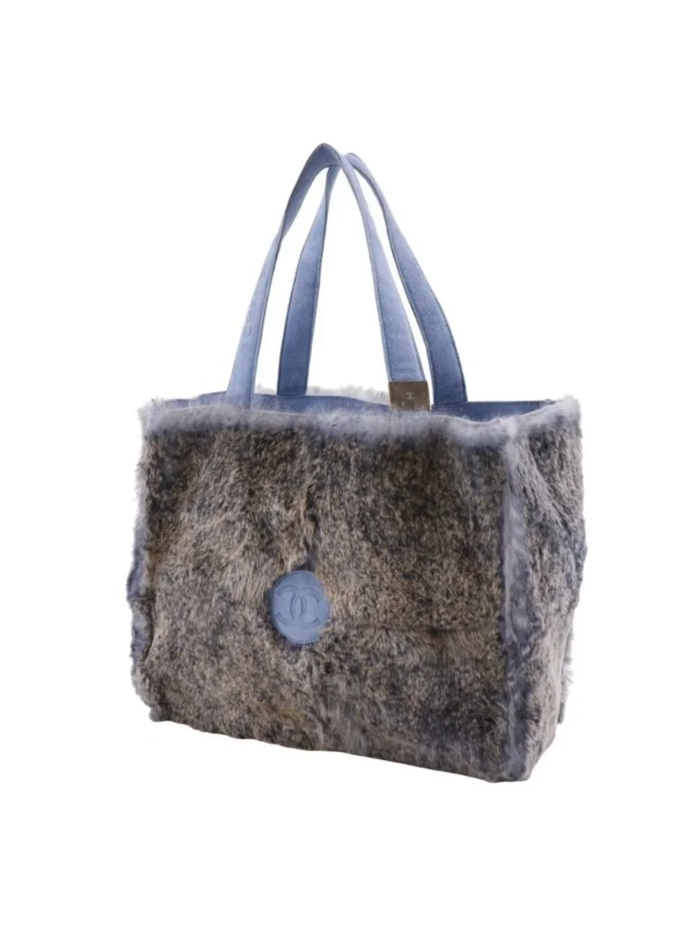 Chanel CC Logo Lapin Rabbit Light Blue Tote - Picture 2 of 10